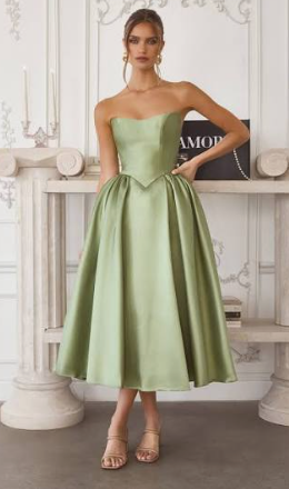 The Sage Organza Tea Dress